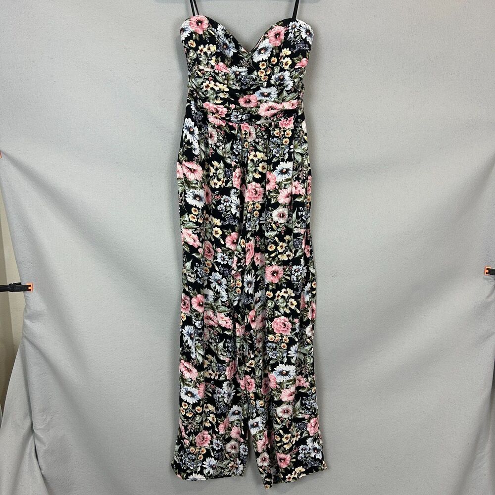 Band of Gypsies Jumpsuit XL Strapless Floral Wide Leg Boho Festival Summer